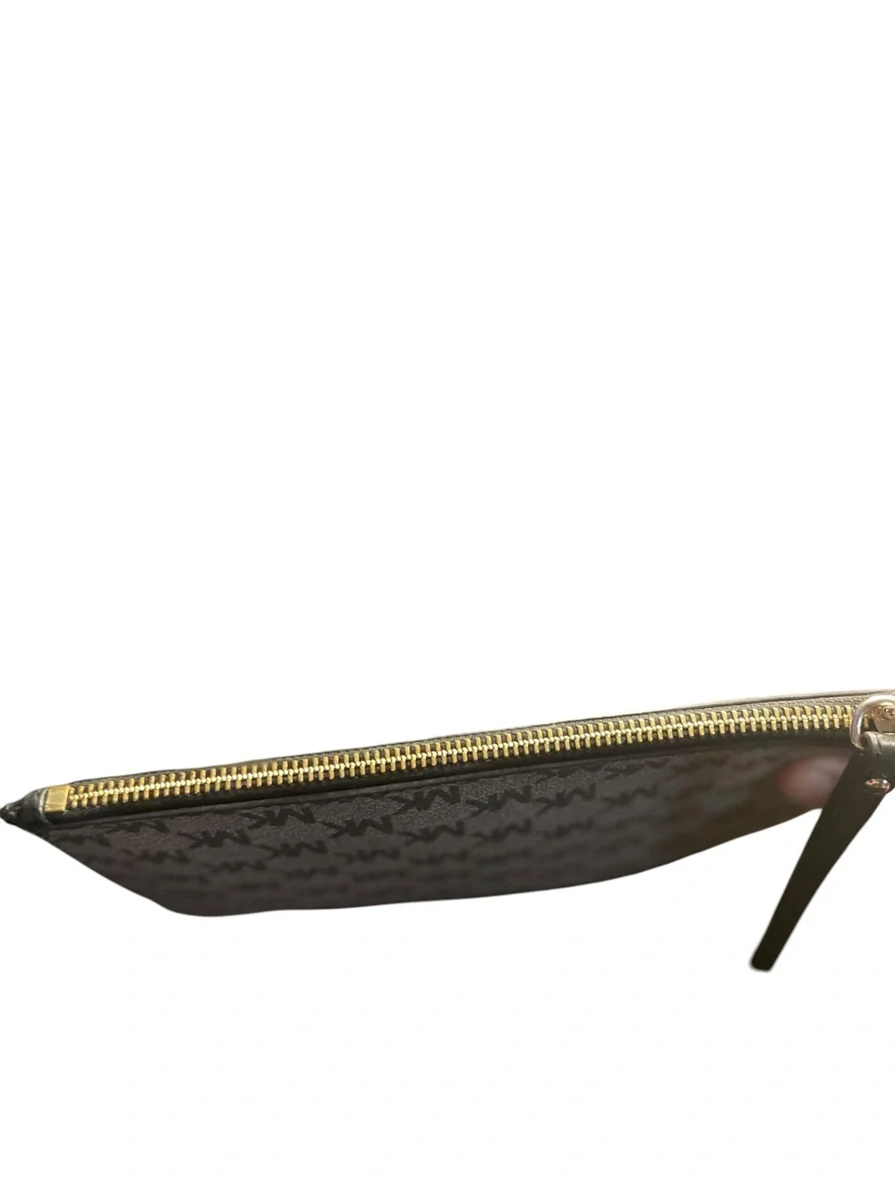 Michael Kors Signature Medium Wristlet • Brown/Gold Logo • Classic Zip Pouch